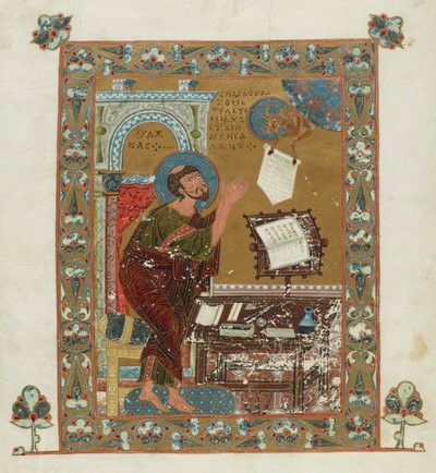 San Luca miniatura dai Vangeli di Ostromir da Anonymous
